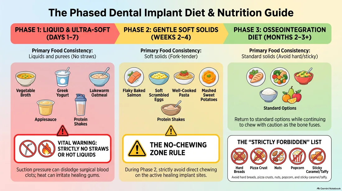 The phased dental implant diet and nutrition guide
